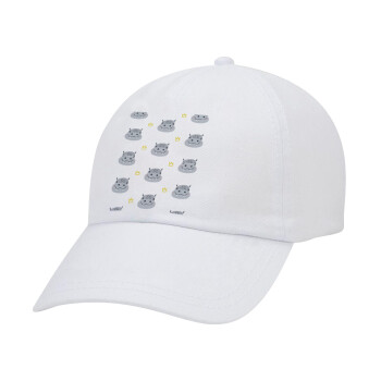 Hippo, Καπέλο Ενηλίκων Baseball Λευκό 5-φύλλο (POLYESTER, ΕΝΗΛΙΚΩΝ, UNISEX, ONE SIZE)