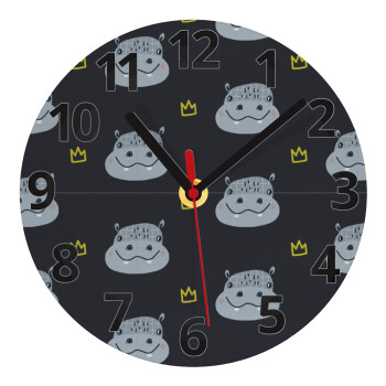 Hippo, Ρολόι τοίχου γυάλινο (20cm)