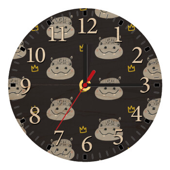 Hippo, Ρολόι τοίχου ξύλινο plywood (20cm)