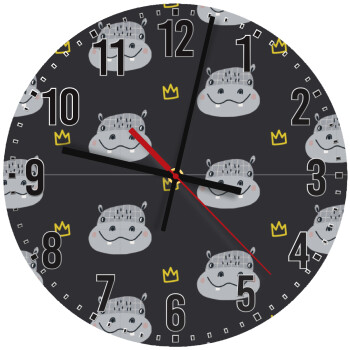 Hippo, Ρολόι τοίχου ξύλινο (30cm)