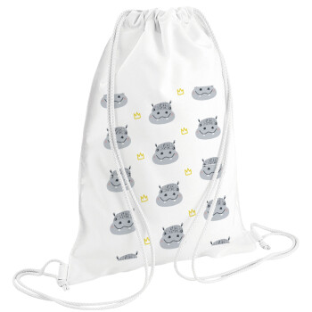 Hippo, Backpack pouch GYMBAG white (28x40cm)