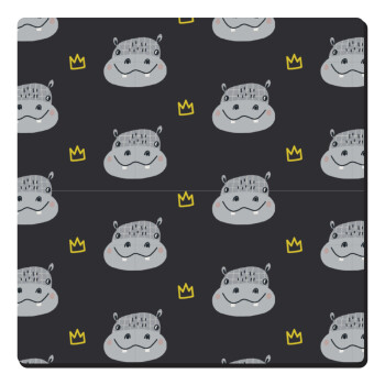 Hippo, Τετράγωνο μαγνητάκι ξύλινο 6x6cm