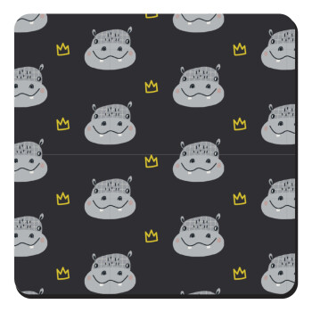 Hippo, Τετράγωνο μαγνητάκι ξύλινο 9x9cm