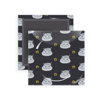 Hippo, Μαγνητάκι ψυγείου τετράγωνο διάστασης 5x5cm