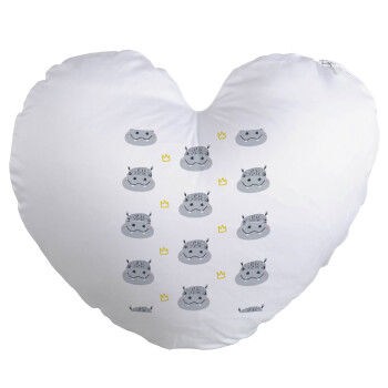 Hippo, Μαξιλάρι καναπέ καρδιά 40x40cm περιέχεται το  γέμισμα