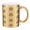Mug ceramic, gold mirror, 330ml