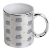 Mug ceramic, silver mirror, 330ml