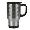 Stainless steel travel mug with lid, double wall 450ml