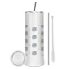 Tumbler stainless steel 600ml, with metal straw & cleaning brush