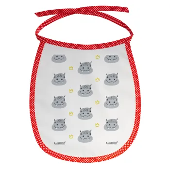 Hippo, Σαλιάρα μωρού αλέκιαστη με κορδόνι Κόκκινη