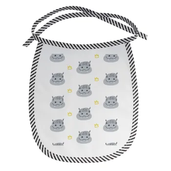 Hippo, Σαλιάρα μωρού αλέκιαστη με κορδόνι Μαύρη