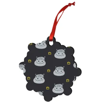 Hippo, Στολίδι Χριστουγεννιάτικο στολίδι snowflake ξύλινο 7.5cm