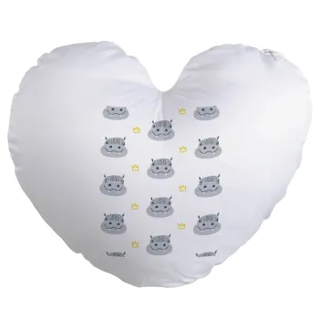 Hippo, Μαξιλάρι καναπέ καρδιά 40x40cm περιέχεται το  γέμισμα