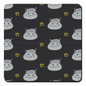 Hippo, Τετράγωνο μαγνητάκι ξύλινο 9x9cm