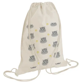 Hippo, Backpack bag GYMBAG natural (28x40cm)
