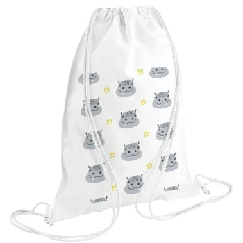 Hippo, Backpack pouch GYMBAG white (28x40cm)