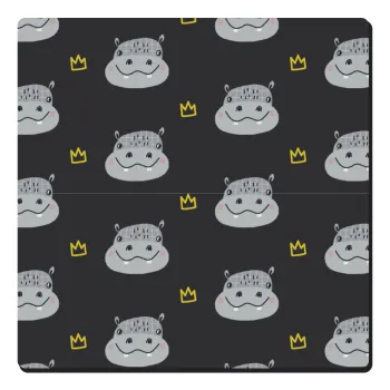 Hippo, Τετράγωνο μαγνητάκι ξύλινο 6x6cm