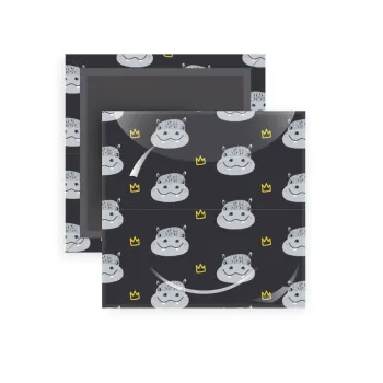 Hippo, Μαγνητάκι ψυγείου τετράγωνο διάστασης 5x5cm