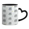 Mug heart black handle, ceramic, 330ml
