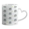 Mug heart handle, ceramic, 330ml