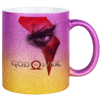 God of war Stratos, Κούπα Χρυσή/Ροζ Glitter, κεραμική, 330ml