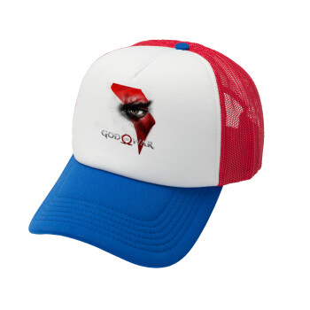 God of war Stratos, Καπέλο Soft Trucker με Δίχτυ Red/Blue/White 