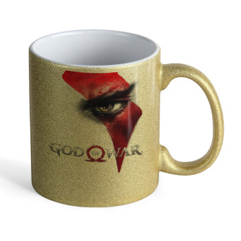 God of war Stratos, Κούπα Χρυσή Glitter που γυαλίζει, κεραμική, 330ml