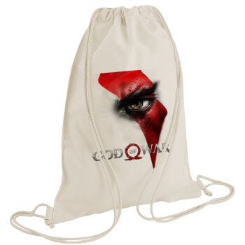 God of war Stratos, Τσάντα πλάτης πουγκί GYMBAG natural (28x40cm)