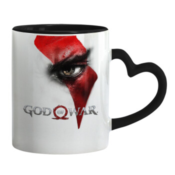 God of war Stratos, Mug heart black handle, ceramic, 330ml