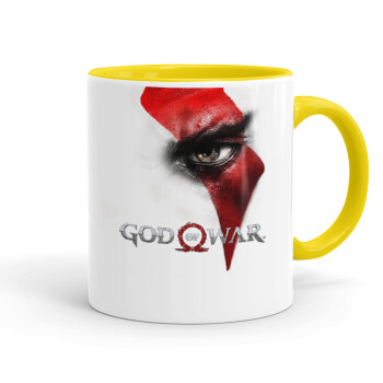 God of war Stratos, Κούπα χρωματιστή κίτρινη, κεραμική, 330ml