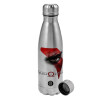 Metallic water bottle, stainless steel, 750ml
