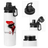 Metal water bottle with safety cap, aluminum 850ml