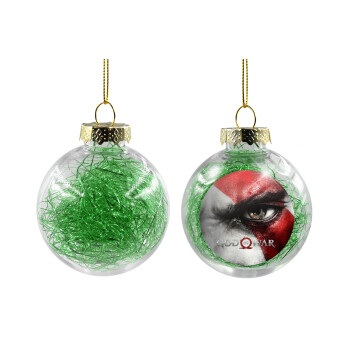 God of war Stratos, Χριστουγεννιάτικη μπάλα δένδρου διάφανη με πράσινο γέμισμα 8cm