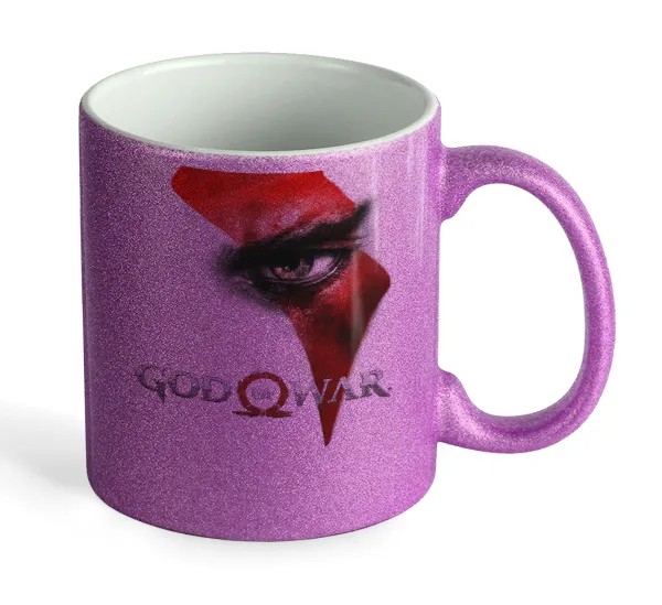 God of war Stratos — Κούπα Μωβ Glitter που γυαλίζει, κεραμική, 330ml