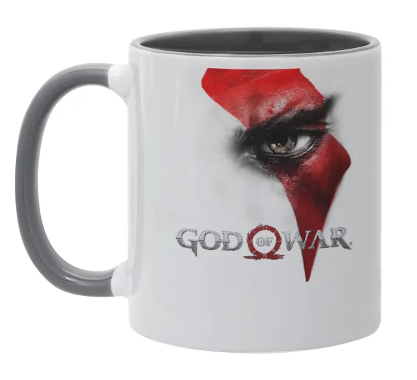 God of war Stratos — Κούπα χρωματιστή γκρι, κεραμική, 330ml