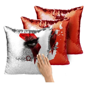 God of war Stratos, Μαξιλάρι καναπέ Μαγικό Κόκκινο με πούλιες 40x40cm περιέχεται το γέμισμα