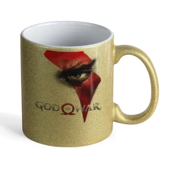 God of war Stratos, Κούπα Χρυσή Glitter που γυαλίζει, κεραμική, 330ml