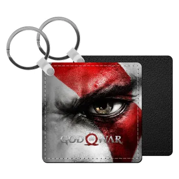 God of war Stratos, Μπρελόκ Δερματίνη, τετράγωνο ΜΑΥΡΟ (5x5cm)