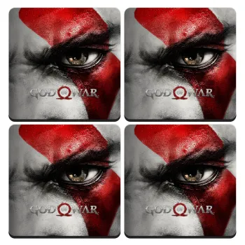 God of war Stratos, ΣΕΤ 4 Σουβέρ ξύλινα τετράγωνα (9cm)