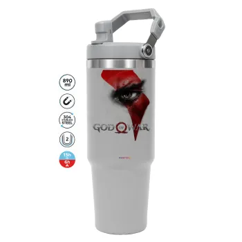 God of war Stratos, ΓΚΡΙ χρώματος Θερμός Ανοξείδωτο 890ml (30oz) με χερούλι