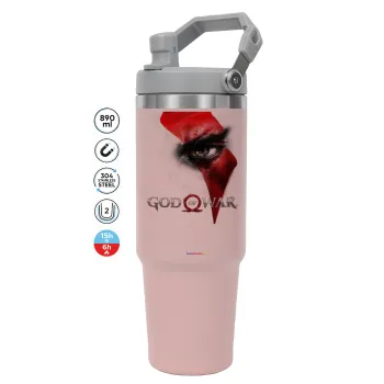 God of war Stratos, ΡΟΖ χρώματος Θερμός Ανοξείδωτο 890ml (30oz) με χερούλι