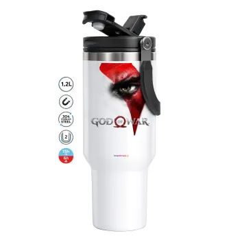 God of war Stratos, Mega Tumbler με καπάκι, διπλού τοιχώματος (θερμό) 1,2L