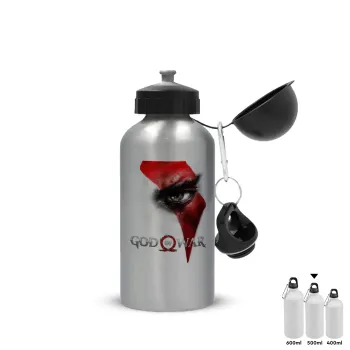 God of war Stratos, Μεταλλικό παγούρι νερού, Ασημένιο, αλουμινίου 500ml