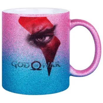 God of war Stratos, Κούπα Χρυσή/Μπλε Glitter, κεραμική, 330ml