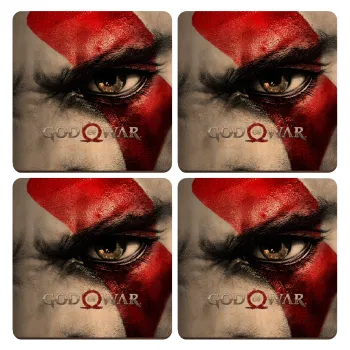 God of war Stratos, ΣΕΤ x4 Σουβέρ ξύλινα τετράγωνα plywood (9cm)