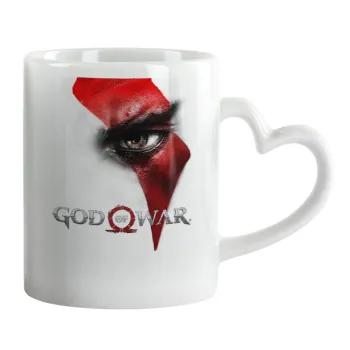 God of war Stratos, Κούπα καρδιά χερούλι λευκή, κεραμική, 330ml