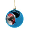 Blue Christmas tree ball ornament 8cm