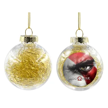God of war Stratos, Transparent Christmas tree ball ornament with gold filling 8cm