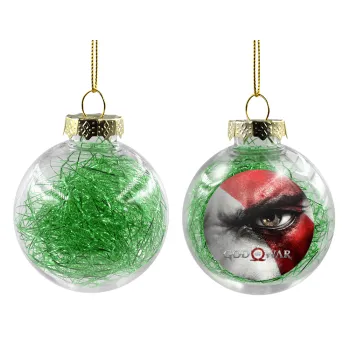 God of war Stratos, Transparent Christmas tree ball ornament with green filling 8cm