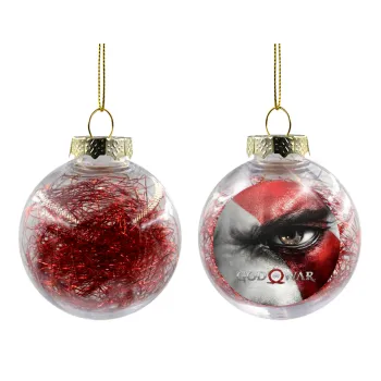 God of war Stratos, Transparent Christmas tree ball ornament with red filling 8cm